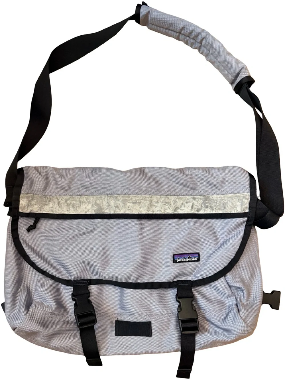 Vintage Patagonia Half Messenger Bag Gray Reflective Stripe Y2K Utility